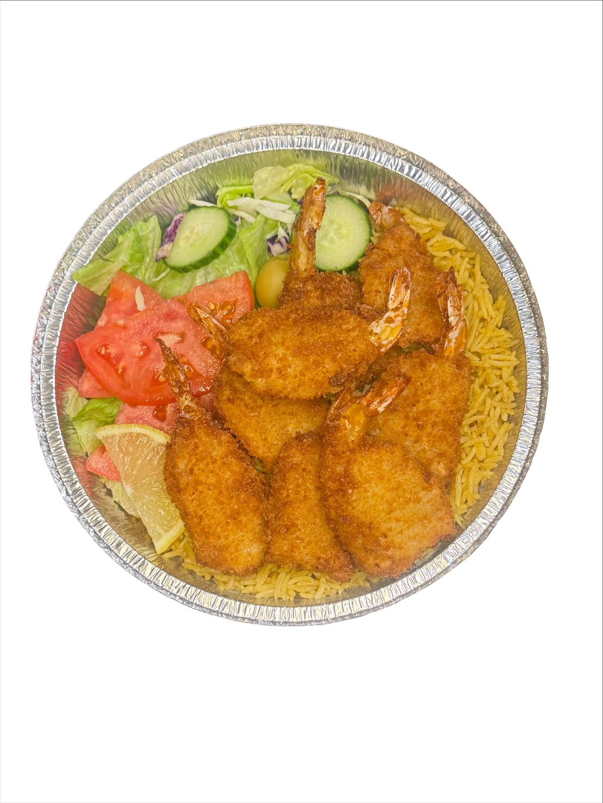8 Pcs Jumbo Shrimp Over Rice